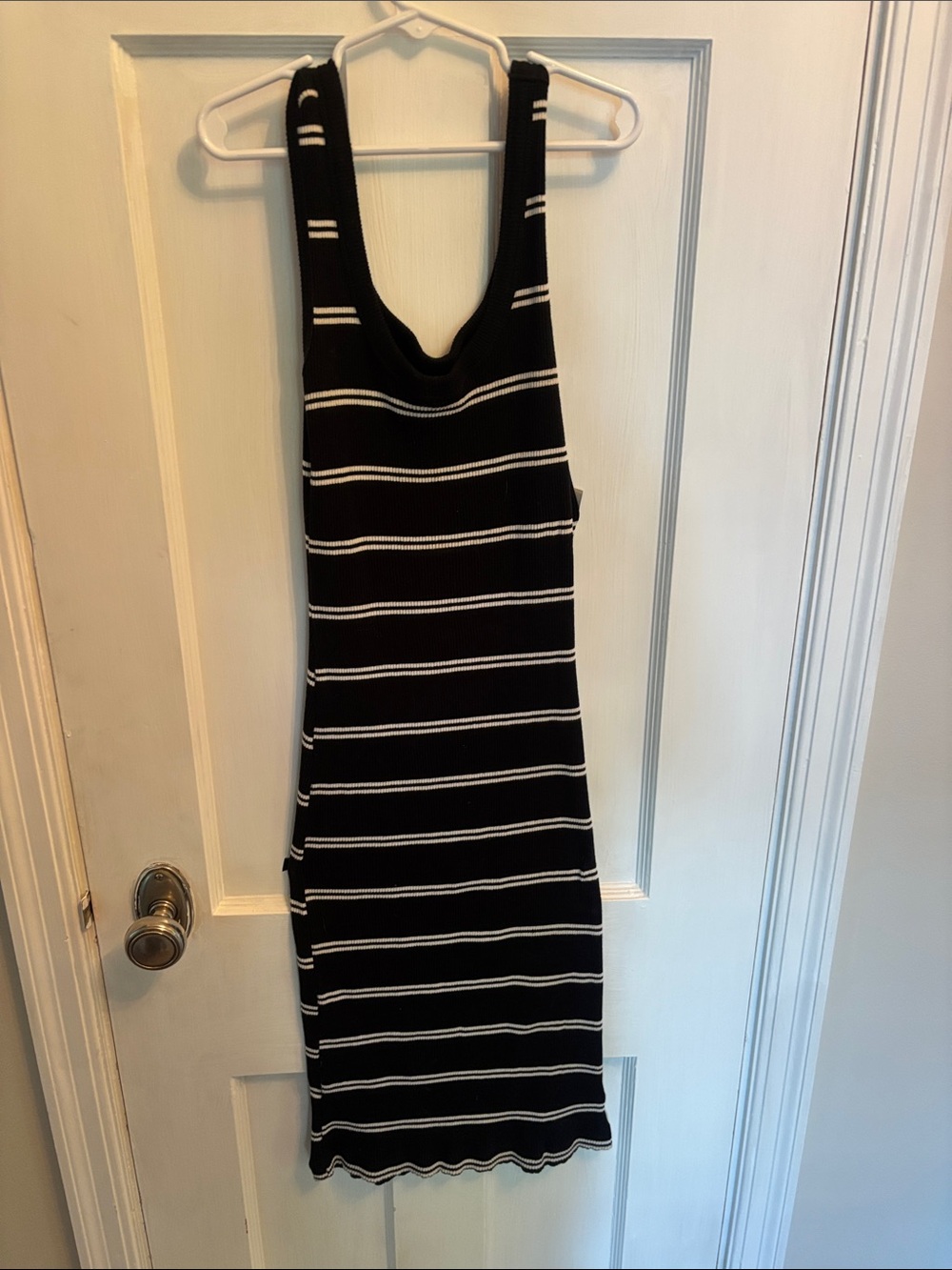 wild fable Black & White Striped Midi Tank Dress